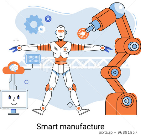 Smart manufacture concept with automated production line. Innovative contemporary smart industry 96891857