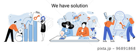 Solution as result of work of business team. Cooperation construction by agency group to create team Solution as result of work of business team. Cooperation construction by agency group to create team 96891868