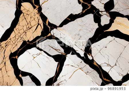 Black and white marble abstract background. Decorative acrylic paint pouring rock marble texture. Horizontal Black beige and white abstract pattern. Black and white marble abstract background. Decorative acrylic paint pouring rock marble texture. Horizontal Black beige and white abstract pattern. 96891953