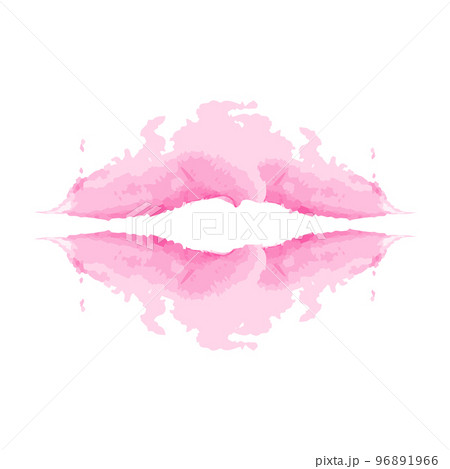 Abstract brush stroke in the shape of lips in trendy soft pink hues watercolor. Happy Valentines Day Abstract brush stroke in the shape of lips in trendy soft pink hues watercolor. Happy Valentines Day 96891966