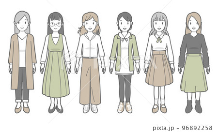 若い女性のベクターイラスト 96892258