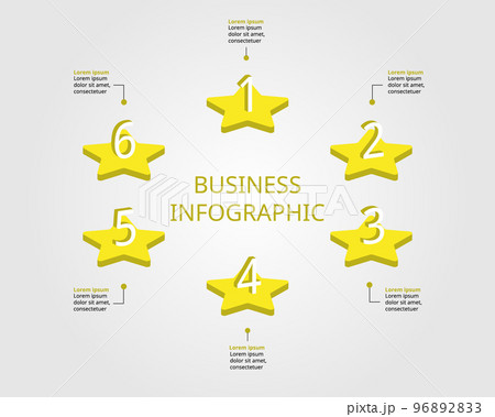 star chart template for infographic for presentation for 6 element 96892833