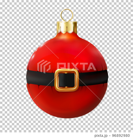 Red Christmas ball decorated Santa Claus belt, glossy mockup realistic bauble. 3d toy Merry xmas, New year design element. Png Red Christmas ball decorated Santa Claus belt, glossy mockup realistic bauble. 3d toy Merry xmas, New year design element. Png 96892980
