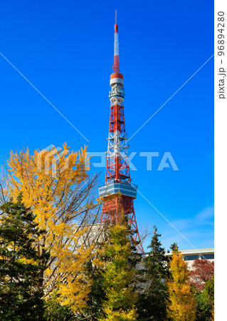東京 芝公園歩道橋から見た東京都内の紅葉 東京 芝公園歩道橋から見た東京都内の紅葉 96894280