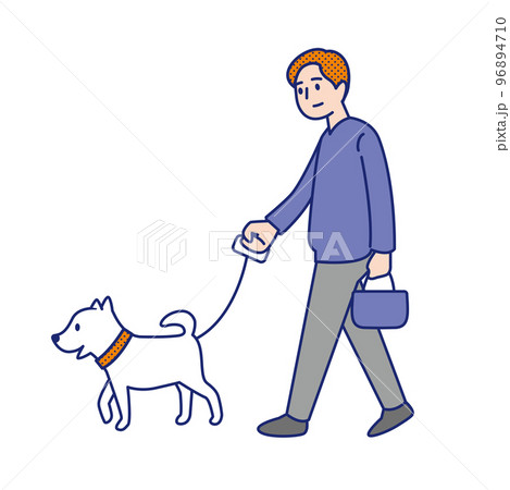 犬の散歩をする男性 96894710
