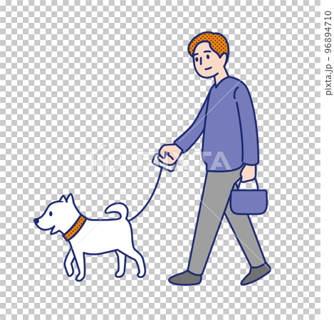 犬の散歩をする男性 96894710