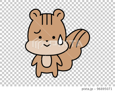 困った顔のリスのキャラクター 96895071