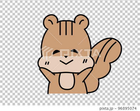 A squirrel character with a shy smile A squirrel character with a shy smile 96895074