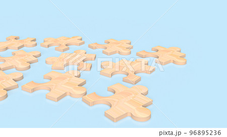 wood jigsaw for business background 3d rendering wood jigsaw for business background 3d rendering 96895236
