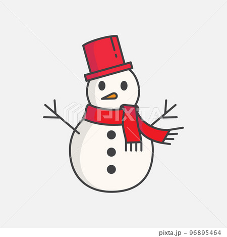 Snowman illustration in flat style 96895464