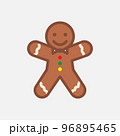 Gingerbread man cookie icon 96895465
