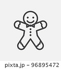 Gingerbread man cookie icon 96895472
