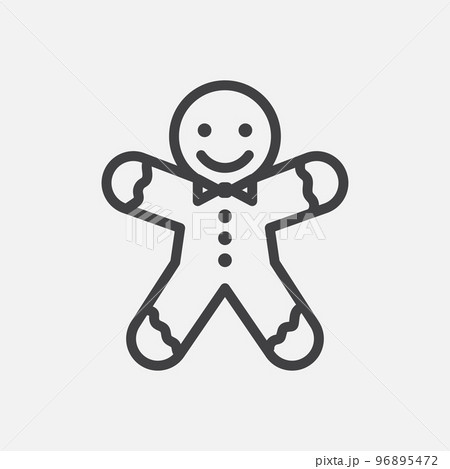 Gingerbread man cookie icon 96895472