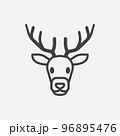Christmas reindeer head icon 96895476