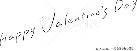 Happy Valentine's Day 筆ペン字　イラスト 96896009