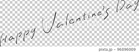 Happy Valentine's Day 筆ペン字　イラスト 96896009