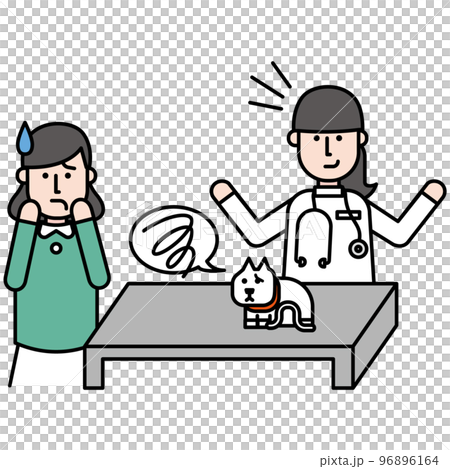 Love cat and owner who came to the animal hospital for medical examination due to poor physical condition 96896164