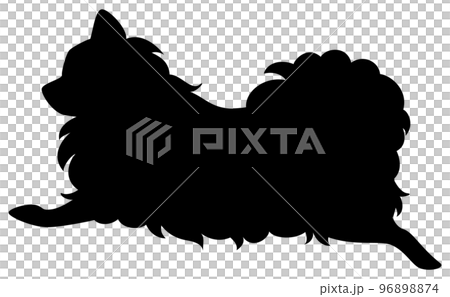 Running dog (Pomeranian) silhouette icon B / jump 96898874
