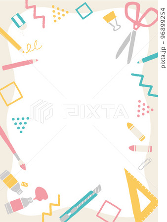 文房具のイラストのフレーム 文房具のイラストのフレーム 96899254