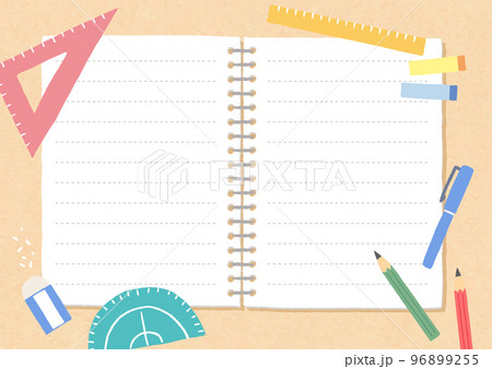 ノートと文房具のイラスト 96899255
