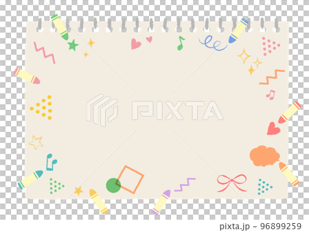 画用紙とクレヨンのイラスト 画用紙とクレヨンのイラスト 96899259