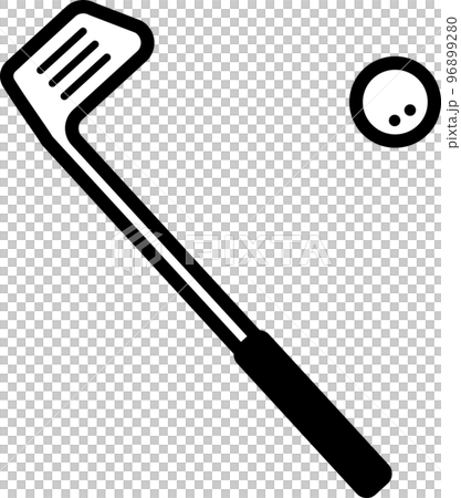 ゴルフのシンプルなモノクロイラスト 96899280