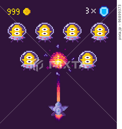 Pixel Game Space Graphics 8 Bit Aliens Spacecraft 96899373