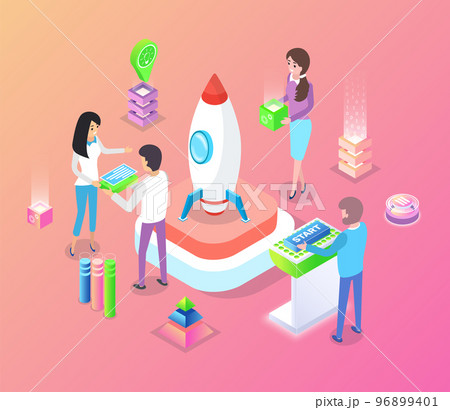 Startup Business Project Launching Working People 96899401