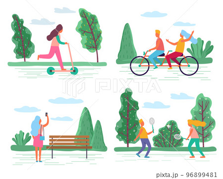 Summer or Spring Outdoor Activities of People 96899481