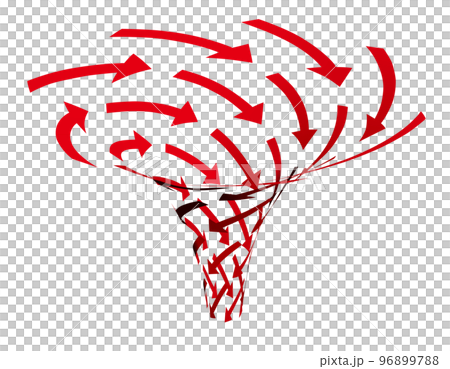 Downward rotating red spiral arrow vector illustration Downward rotating red spiral arrow vector illustration 96899788