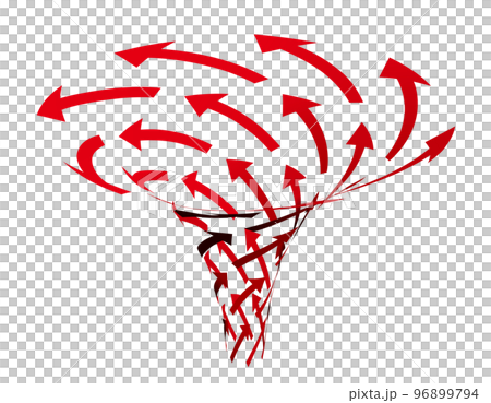 Upward rotating red spiral arrow vector illustration Upward rotating red spiral arrow vector illustration 96899794
