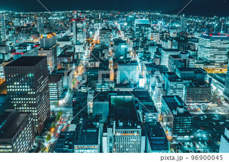 札幌の都市夜景、JRタワーからの景色 札幌の都市夜景、JRタワーからの景色 96900045