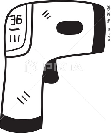 Hand Drawn infrared thermometer illustration 96900860