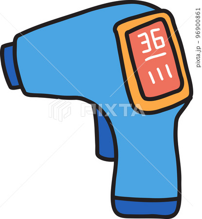 Hand Drawn infrared thermometer illustration 96900861