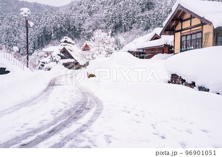 京都府南丹市美山町雪積もるかやぶきの里の撮影したもの 京都府南丹市美山町雪積もるかやぶきの里の撮影したもの 96901051