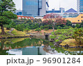 秋の東京　紅葉の旧芝離宮恩賜庭園 96901284