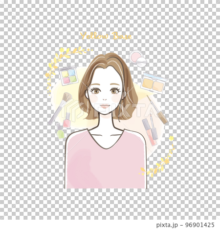 Female set illustration material of personal color diagnosis Female set illustration material of personal color diagnosis 96901425