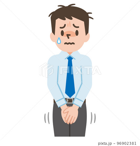 頻尿に悩む男性のイラスト 頻尿に悩む男性のイラスト 96902381
