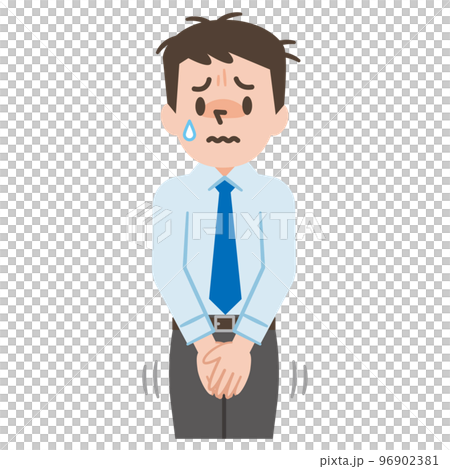 頻尿に悩む男性のイラスト 頻尿に悩む男性のイラスト 96902381
