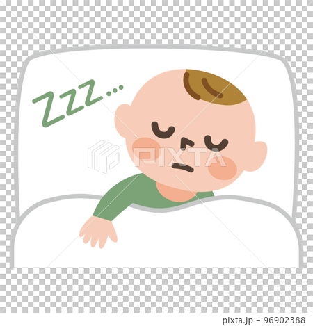 Illustration of a baby taking a nap 96902388