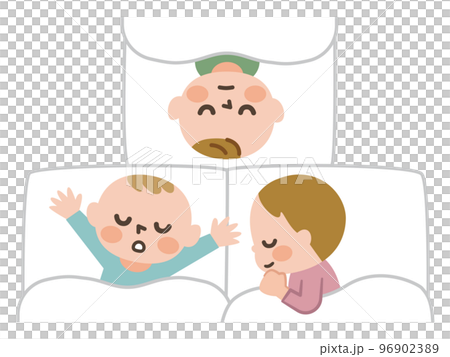 Illustration of a baby taking a nap 96902389