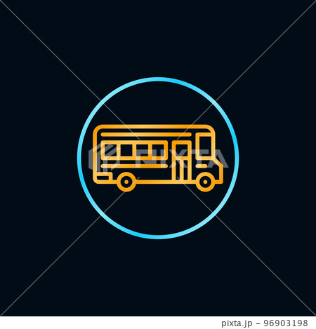 School Bus vector concept round creative outline icon or logo 96903198