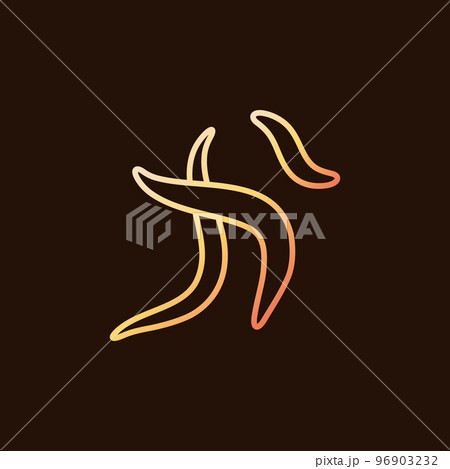 Intestinal Helminths vector concept yellow line icon or sign 96903232