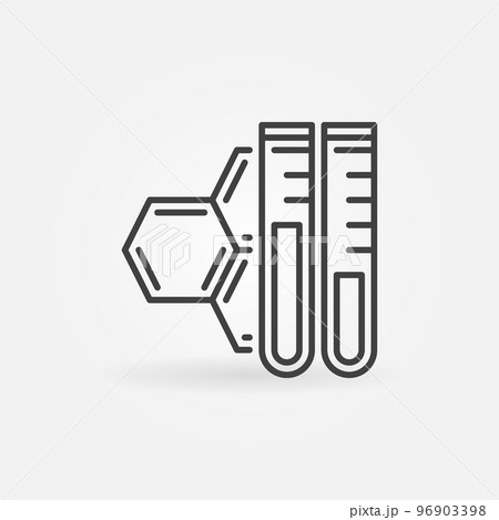 Two Test Tubes and Chemical Compound vector Science concept line icon Two Test Tubes and Chemical Compound vector Science concept line icon 96903398