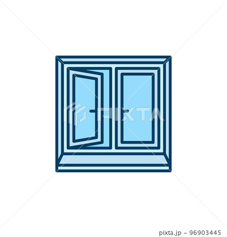 Opened Window vector concept blue icon or signのイラスト素材 [96903445] - PIXTA