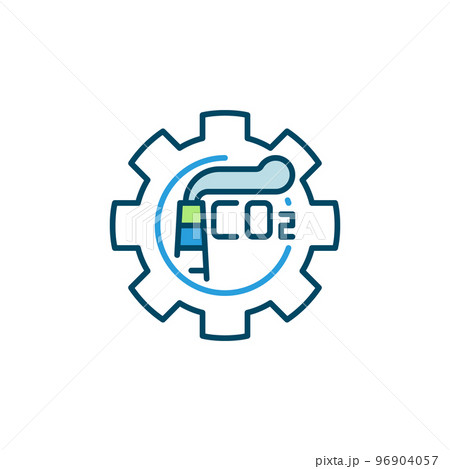 CO2 Gear vector Carbon Dioxide concept creative icon 96904057