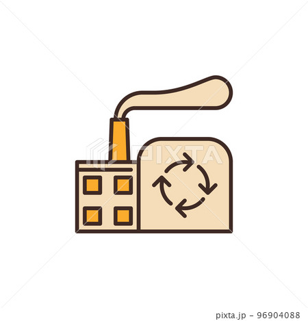 Factory vector concept colored icon or symbol Factory vector concept colored icon or symbol 96904088
