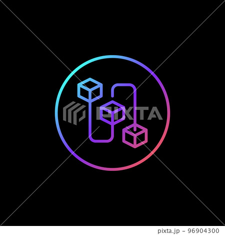Blockchain outline vector colored round icon - Block Chain in circle sign Blockchain outline vector colored round icon - Block Chain in circle sign 96904300