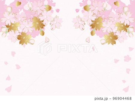 桜の花の和風イラスト　フレーム　背景　イラスト素材 96904468