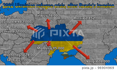 2022 Ukrainian refugee crisis, after Russia's invasion, millions of people have fled their homes 2022 Ukrainian refugee crisis, after Russia's invasion, millions of people have fled their homes 96904969